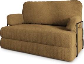 Masseno Sofa piankowa KESTE z funkcją spania, Kanapa z pianki do salonu, Bezmontażowa, Tkanina bucle – Miodowy QUELLE 17
