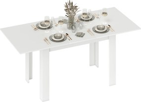 HOMCOM Stół rozkładany, 140/180 x 80 cm stół kuchenny dla 6-8 osób, do kuchni, jadalni, biały | Aosom PL