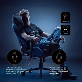 Fotel gamingowy materiałowy Diablo X-One 2.0 King Size, Night Blue