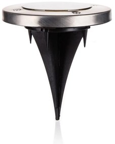 Happy Green Solar lampa wpuszczana LED srebrna, 12 cm
