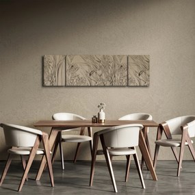 Obraz - Kontury roślin (170x50 cm)