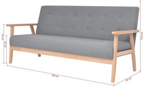 Jasnoszary komplet wypoczynkowy sofa z fotelem - Kifi 2X