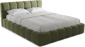 Łóżko 180 x 228 - z weluru - oliwkowy - NALU