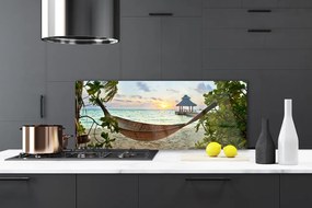 Szkło do Kuchni na Ścianę Relaks w Hamaku na Plaży