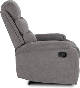 Fotel Rozkładany z Podnóżkiem KOBE Szary Nowoczesny