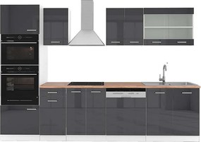 Aneks kuchenny antracytowy wysoki połysk/biały 300x60x81.6 r-line