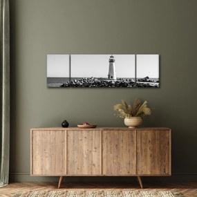 Obraz - Latarnia morska na wybrzeżu, Santa Cruz, Kalifornia (170x50 cm)