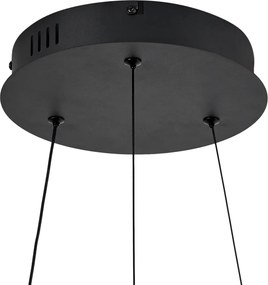 Nowoczesna lampa wisząca czarna 59 cm z LED z 3-stopniową regulacją ściemniania - Żyrandol Anello