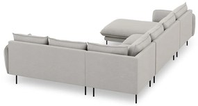 Jasnoszara sofa w kształcie litery U Cosmopolitan Design Vienna, prawostronna