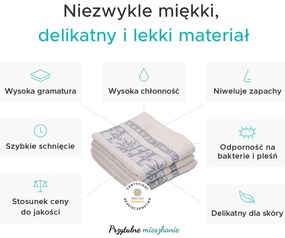 Bambusowy ręcznik BAMBOO 50x90 cm kremowy, 70% włókno bambusowe | 30% bawełna