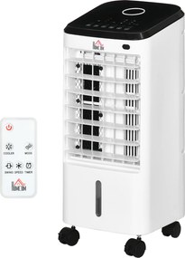 HOMCOM Min-Klimatyzator Klimatyzator Przenośny do pomieszczeń, 3 tryby, funkcja czasomierza, 24,5 cm x 27 cm x 60 cm, Kremowy + Czarny