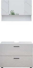 Zestaw mebli łazienkowych biały wysoki połysk 80x41x58.6 irma