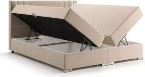 Łóżko kontynentalne Malaga boxspring z pojemnikami materac bonellowy tapicerowane