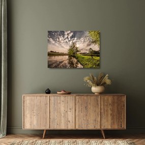 Obraz na szkle - natura z promieniami (70x50 cm)