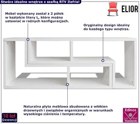 Komplet 2 białych szafek RTV w kształcie litery L - Briko