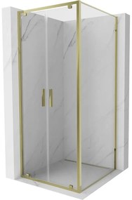 Mexen Exo kabina prysznicowa uchylna 110 x 110 cm, transparent, złota - 8182-110-110-50-00
