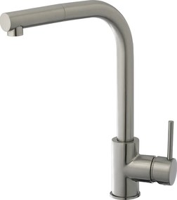 Kiwo bateria zlewozmywakowa z wyciąganą wylewką, stylizowana na stal nierdzewną - Essebagno