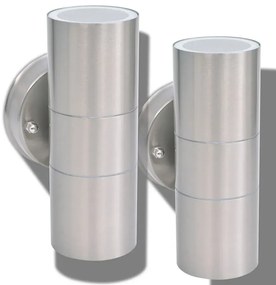 Nowoczesny komplet 2 srebrnych kinkietów zewnętrznych - O-005 C8-W64