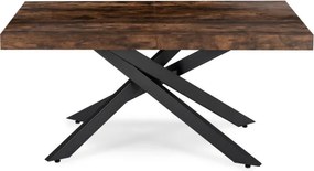 Stół Prostokątny Rozkładany HAMPTON 160-240 cm Dąb Rustykalny/Czarny do Jadalni Nowoczesny Loft