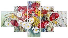 Obraz wazonu z dzikimi kwiatami (125x70 cm)
