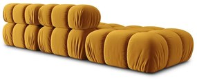 Żółta aksamitna sofa 282 cm Bellis – Micadoni Home