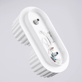Plafon dwupunktowy AURA 2 biały GX53 ryflowany SOLLUX  LIGHTING