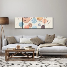 Obraz - Planety z nazwami (170x50 cm)