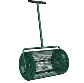 Outsunny Rozsiewacz kompostu 75 l 61x40cm rozsiewacz nawozu trawa ogród z uchwytem T kosz z siatki metal zielony | Aosom PL