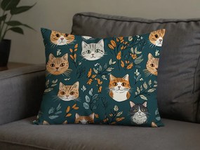 Bawełniana poszewka na poduszkę CATTAMI POLY 50x70 cm, ciemnozielony