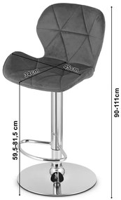 Czarny hoker z oparciem M1-Z38