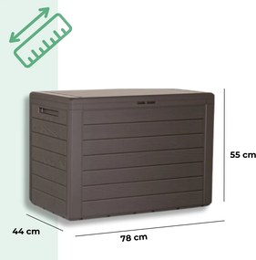 Pojemnik do przechowywania WOODEBOX, 190L, 78x44x55cm, ciemny brąz Prosperplast