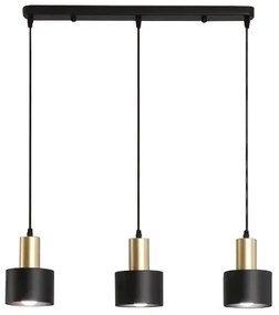 Lampa sufitowa loftowa metalowa wisząca AT36-3SZ-Black+Gold