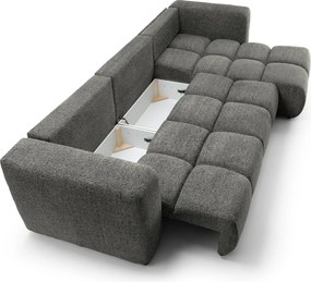 Masseno Narożnik ARTE z funkcją spania i pojemnikiem na pościel Narozniki L, Rozkładana sofa - Szary, BELLO 20