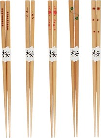 Drewniany zestaw pałeczek w naturalnym kolorze 5 szt. Delicate – Rex London