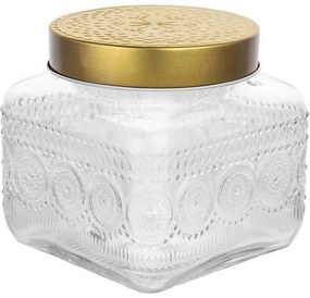Altom Zestaw szklanych pojemników z złotą pokrywką Daisy 1,3 l, 4 szt., 1,3 l