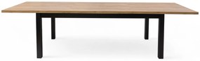 Stół rozkładany Werona 160-200x90 cm - dąb lefkas / czarne nogi