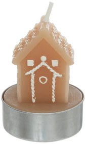 Świeczki tealight w kształcie domków z piernika, 4 sztuki