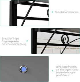 Outsunny Pawilon z rozkładaną częścią dachu, odporny na warunki atmosferyczne, 3 x 2,5 m, ciemnoszary | Aosom PL