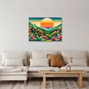 Obraz - Kolorowy zachód słońca (70x50 cm)