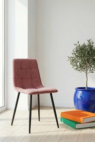 Ciemnoróżowe krzesło tapicerowane pikowane K6-F55