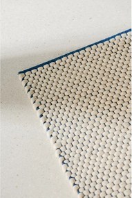 Niebieski/beżowy wełniany chodnik tkany ręcznie 80x170 cm Lenu – noo.ma