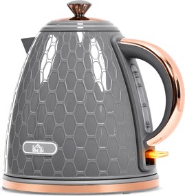 HOMCOM Czajnik, 2200W, okienko, filtr, szybkie gotowanie, szary | Aosom PL