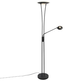 Nowoczesna lampa stojąca czarna w tym LED z ramieniem do czytania - Ibiza Nowoczesny Oswietlenie wewnetrzne