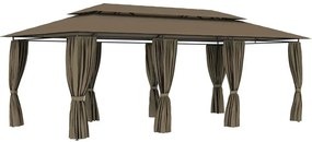 Altana ogrodowa z zasłonami taupe C8-B74