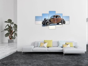 Obraz samochodu na pustyni (125x70 cm)