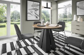 Industrialny stół rozkładany Fuego 120-196 cm z obręczą