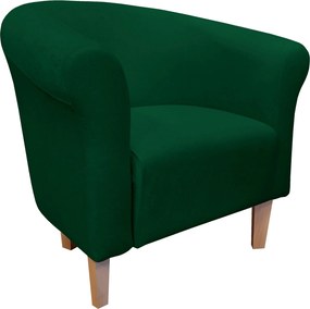 Fotel Milo tkanina Mikrofaza stylowy fotel do salonu i sypialni : Kolor nogi - Drewno, Kolor tkaniny - 9 MIKROFAZA, Wysokość nogi - 15 cm