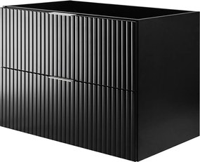 Szafka pod umywalkę, Czarny, 80 x 57 x 46 cm, uchwyt srebrny, bez blatu