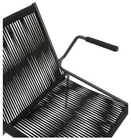 Czarne metalowe krzesła zestaw z podłokietnikami/sztaplowane 2 szt. Emily – Marckeric