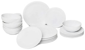 18-częściowy zestaw białych talerzy z porcelany Bonami Essentials Purita